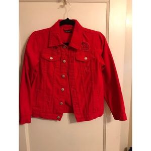NWOT Nasty Gal Red Denim Jacket